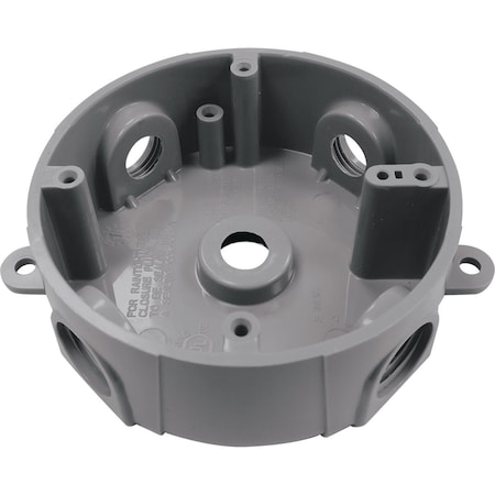 Southwire Round 1/2'' 3/4'' 5-Hole Gray Weatherproof PVC Junction Box PRB-57550-UPC