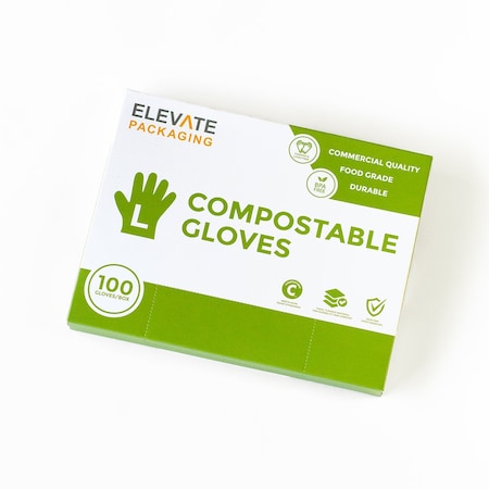 Elevate Packaging Foodservice Gloves, BioPoly, Powder-Free, 100 PK, Natural E00021