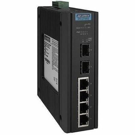Advantech 4GE PoE + 2G SFP Ind. Unmanaged Switch EKI-2706G-2FPI-A