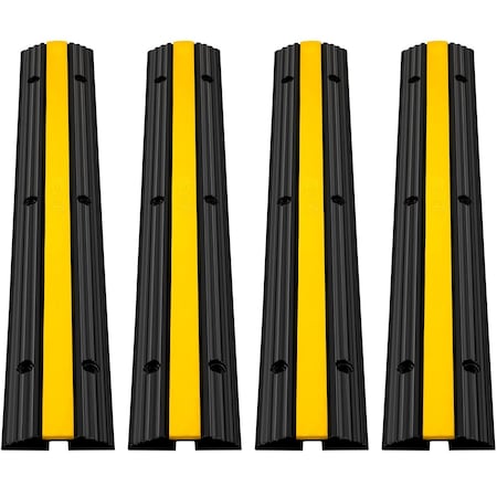 Vevor 3 Pcs 2-Cable Rubber Electrical Wire Cover Cord Protector Ramp 11000 lbs, 3PK RPS2-1010-3