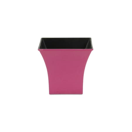 Homeroots 5in Hot Pink Recycled Plastic Indoor Outdoor Square Pot Planter 488326