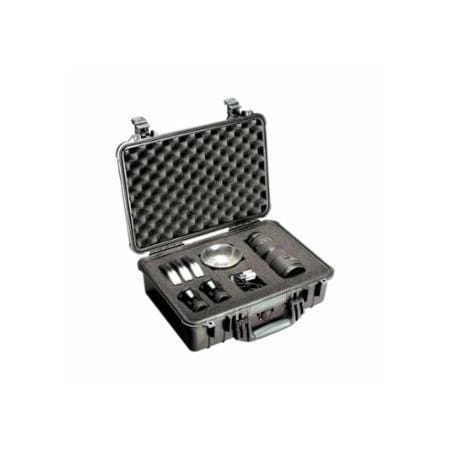 Pelican Protector Case, 0.66 ft³, 18.5 in L x 14.06 in W x 6.93 in D in, Black, with Foam 562-1500-000-110