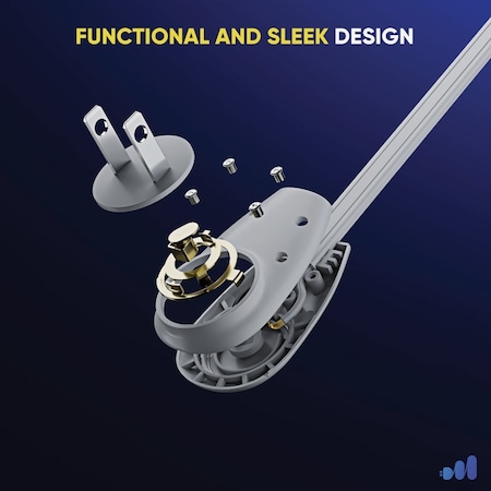 Maximm 1 Ft. 16/2 White 3-Outlet 360 Deg. Rotating Plug Extension Cord with Cover ADW-90A-23F01-16W0