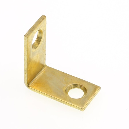 Prime-Line Corner Bracket, 1 in., Steel Construction, Brass-Plated, L-Angle, PK4 MP11349-4