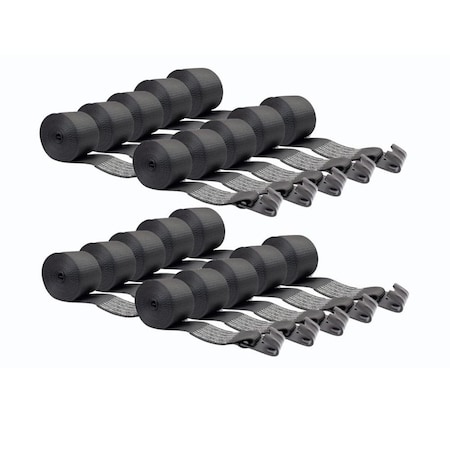 Mytee Products 4inx30ft Winch Straps w/flat Hook - Black, WLL 5400 Flatbed Tie Down Strap, 20PK WS430BLKx20