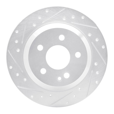 Dynamic Friction Co DFC Brake Rotor - Drilled and Slotted - Silver 631-63161L