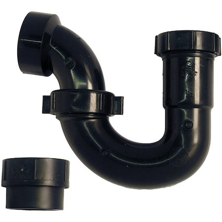 Westlake Pipe & Fittings 1-1/2'' or 1-1/4''xDWV HubxFPT Black Plastic P-Trap 3/1/4233