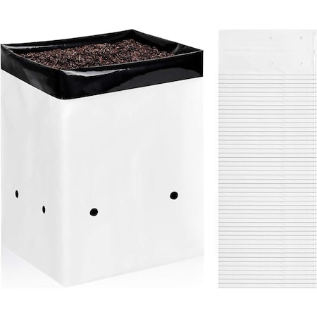 Ipower YSSOA 1 Gallon Grow Bags, Black and White Panda Film Containers for Plant Potting Seedlings, 50PK GLGROWBAGFILM1X50