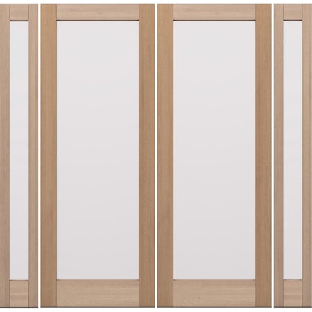 Doornmore G101, 103" x 98" ( 2x36" Door + 2x12" Side) Right Hand, Mahogany Full Lite Exterior Door G101-SW-3696-G101-SL_2-2_RI