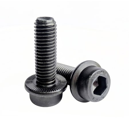 Zdb Industrial M6-1.0 x 12mm Class 12.9 GripMAX Flange Socket Head Cap Screw, Furnace Black 10000476