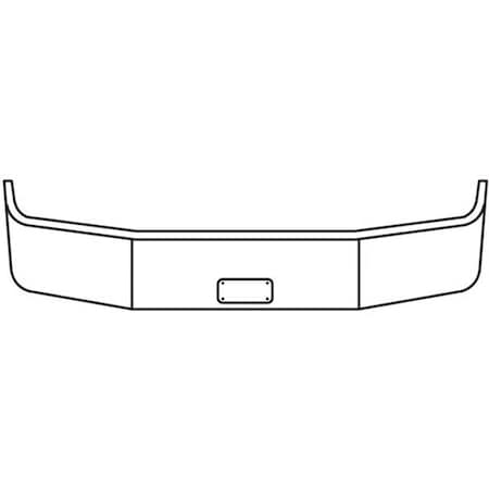 Replacement For Peterbilt 386 Sba Year 2015 20 In Chrome Bumper Wfrenched-In License Plate