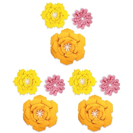 Carson Dellosa Orange Yellow Pink Flower Dimension, 3PK CD-107006-3