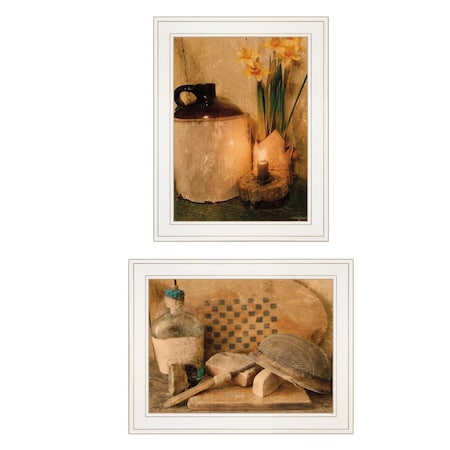 Homeroots Set Of Two Daffodils and Cider 1 White Framed Print Bathroom Wall Art, 2PK 405986