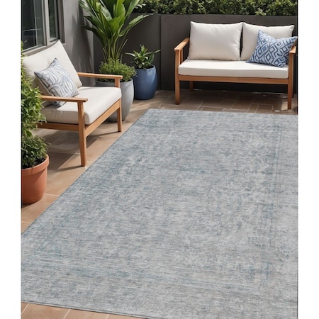 Homeroots 5' X 8' Silver And Beige Abstract Washable Indoor Outdoor Area Rug 616029