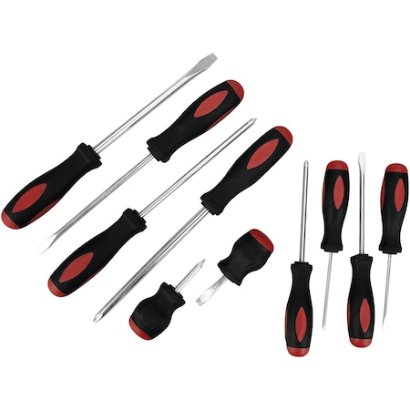 Performance Tool 10-Piece Screwdriver Set with Storage Rack 1909