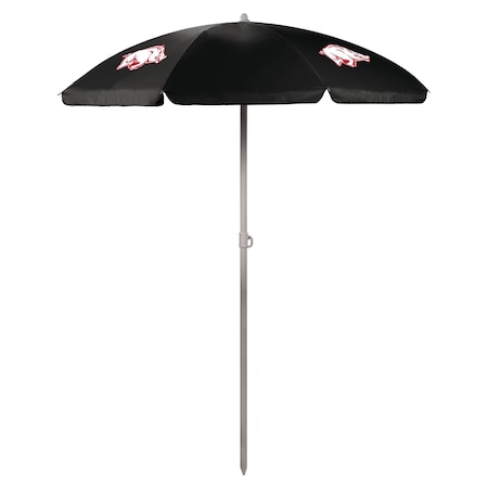 Picnic Time Family Of Brands NCAA Arkansas Razorbacks Outdoor Canopy Sunshade Beach Umbrella 5.5' - Small Patio Umbrella 822-00-179-034-0
