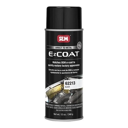 Sem EZ Coat Direct-To-Metal Coating, 16 oz, Black, 13 sq-ft at 1 mil DFT Coverage 62213