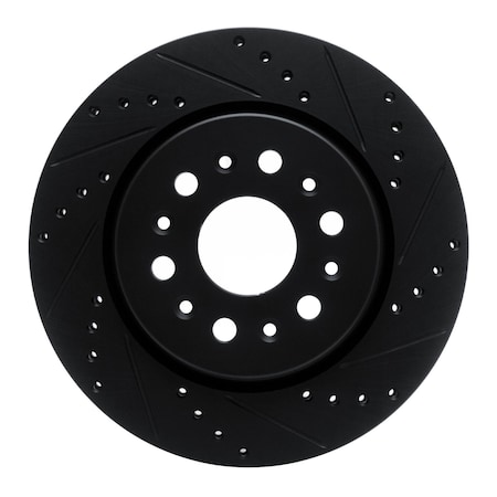 Dynamic Friction Co DFC Brake Rotor - Drilled and Slotted - Black 633-48000R