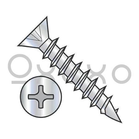 Oxoxo 6-13X7/8 Phillips Flat Head no Nibs Deep Thread Wood/Hinge Screw Full Thread Zinc Bake, 10000PK 620317