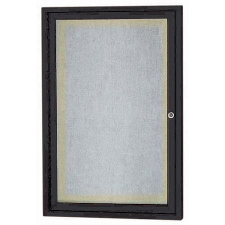 Aarco Outdoor Illuminated Enclosed Bulletin Board w/ Al Frame, Powder Coated Black, 36''Hx24''W ODCC3624RIBK