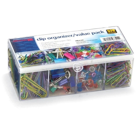 Oic Officemate Flip Lid Clip Organizer Value Pack, 520PK OIC97301