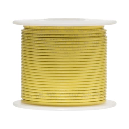 Remington Industries 26 AWG Stranded Hook Up Wire, Yellow, 100 ft, 0.039" Diameter, 300V 26UL1061STRYEL100
