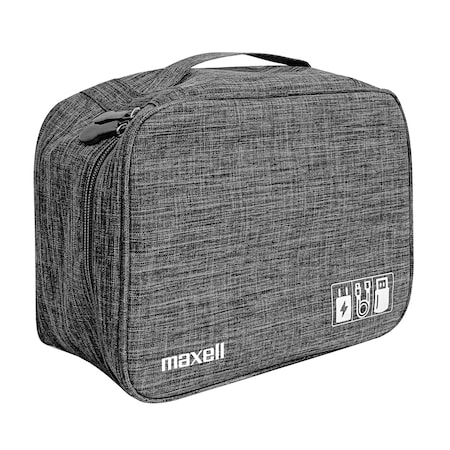 Maxell TG-OG2 SOFT SIDED TECH GEAR ORGANIZER WITH ZIPPER CLOSURE, GRAY PDQ 197331