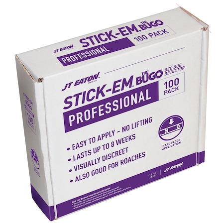 Jt Eaton Stick-Em Bugo Bed Bug Detector, PK100 212H