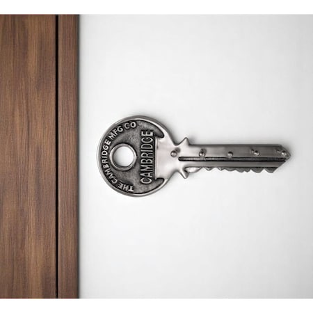 Homeroots 16" Silver Five Hook Wall Mount Key Shaped Coat Rack 628131