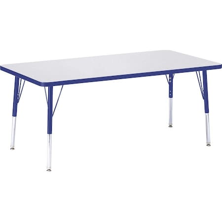 Jonti-Craft Berries Rectangle Activity Table, 30 in. x 60 in., E-height, Freckled Gray/Blue/Gray 6408JCE003
