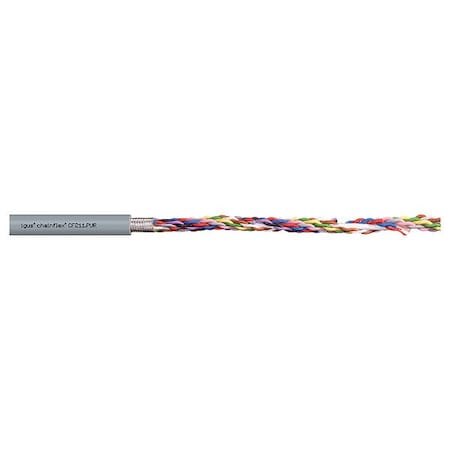 Chainflex Data Cable, 1 C, Gray, PUR, 300 V, Order by the Foot CF211PUR020102