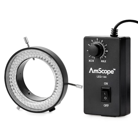 Amscope 144-LED Microscope Ring Light with Adapter LED-144