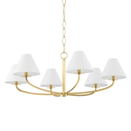 Hudson Valley Lighting Becki Owens X Stacey 6 Light Chandelier 40.25 In. Aged Brass BKO901-AGB