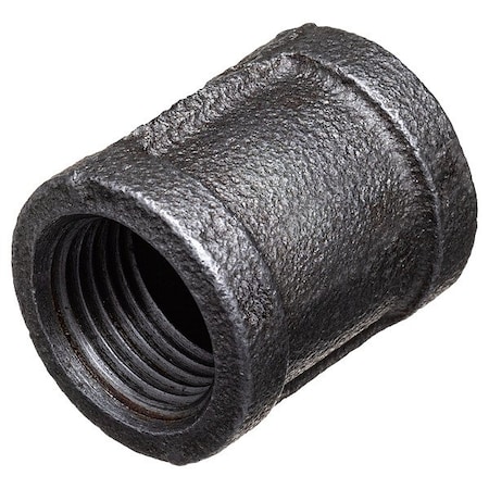 Zoro Select Straight Black Coated Malleable Iron Pipe Fitting, 3/8" Pipe, Female BSPT, Malleable Iron 793F99