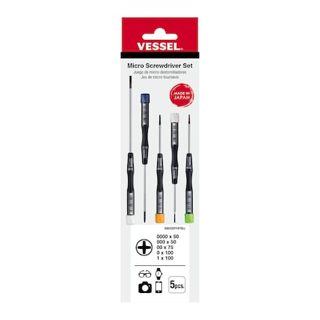 Vessel Micro Screwdrivers Set, PH 5 Pcs 99005PHPBU