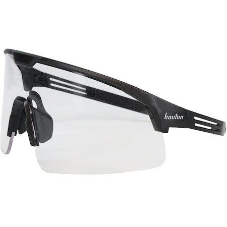 Bouton Optical Enhanced Coverage Half-Frame Safety Glasses, w/Black Frame and Clear FogLess 3Sixty Lens Coating 250-41-0520
