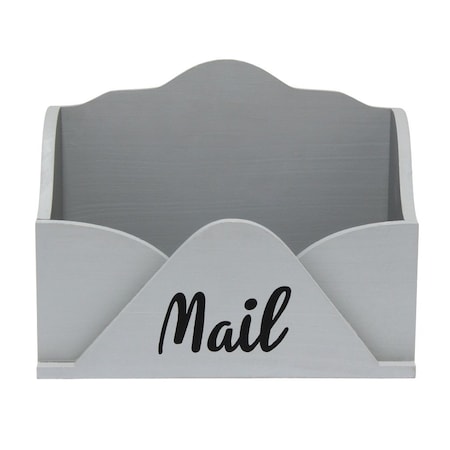 Homeroots 10" Gray Envelope Shaped Mail Desk Organizer 661190