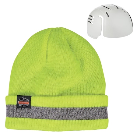 Ergodyne Lime Reflective Beanie with UBCI 6803ZI