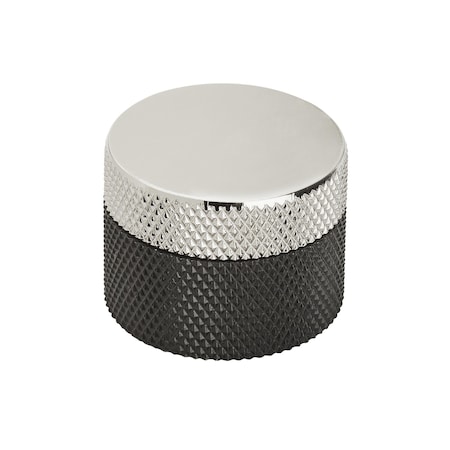 Amerock Transcendent 1-1/4 in 32 mm Diameter Matte Black/Polished Nickel Cabinet Knob BP196732MBPN