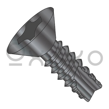 Oxoxo 8-18X1/2 Phillips Flat Thread Cutting Screw Type 25 Fully Threaded Black Oxide and Oil, 10000PK 399557