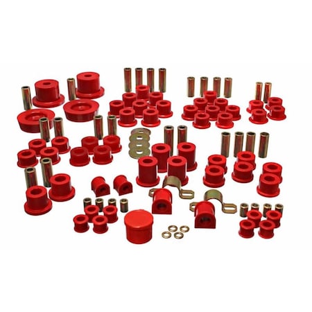 Omnisports 11.18102R Hyper-Flex System Bushing Kit Suspension Bushings Polyurethane Red-Mazda Miata 1990-2005 OM3630791
