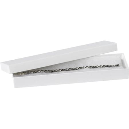 Partners Brand Jewelry Boxes, 8" x 2" x 7/8", White, PK100 JB821W