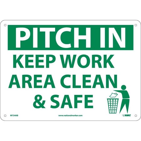 Nmc Pitch In Keep Area Clean & Safe Sign, M724AB M724AB