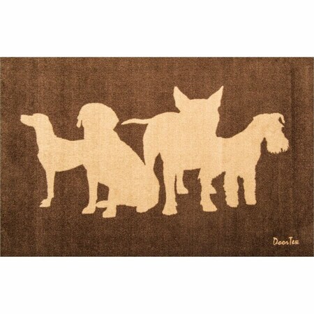Floortex Door Mat, Nylon Fibres, 0.2 in Thick, Brown, 24 in W x 39 in L FR4WR2439DBR
