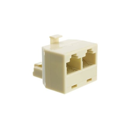 Cable Wholesale Phone Splitter (Straight), RJ45 8P8C Male to 2 RJ45 8P8C Female, Beige PA-8P8C-ST