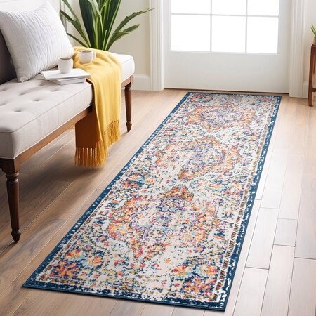 World Rug Gallery Traditional Medallion Runner Rug 2 ft 7 in x 8 ft Multi MON836MULTI27X8