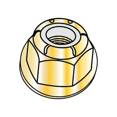 Zoro Select M12-1.75 D6926 Prev Nyl Flg Lk Nut Zinc Yellow, 500Pk M12D6926-8Y