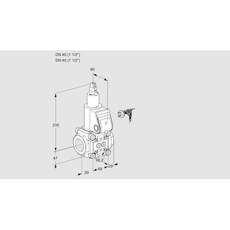 Honeywell Kromschroder Solenoid Gas Safety Valve, 500 mbar, IP65, Class A KS88029888