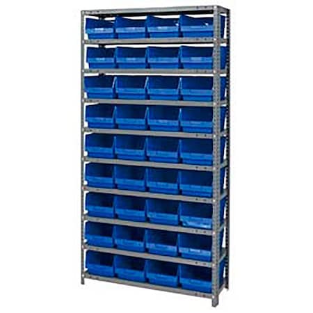 Global Industrial Steel Shelving With 36 4"H Plastic Shelf Bins Ivory - 36x18x72-13 Shelves 652798BG