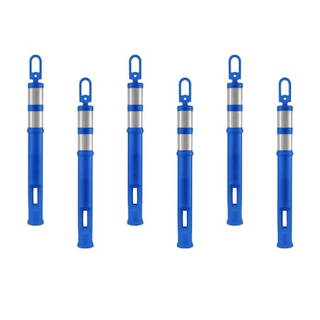 Xpose Safety 6 Pack 42in Ring Loop Blue Traffic Delineator Post, 6PK DLR-BLU-42-6-X-S